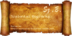 Szalontai Boglárka névjegykártya